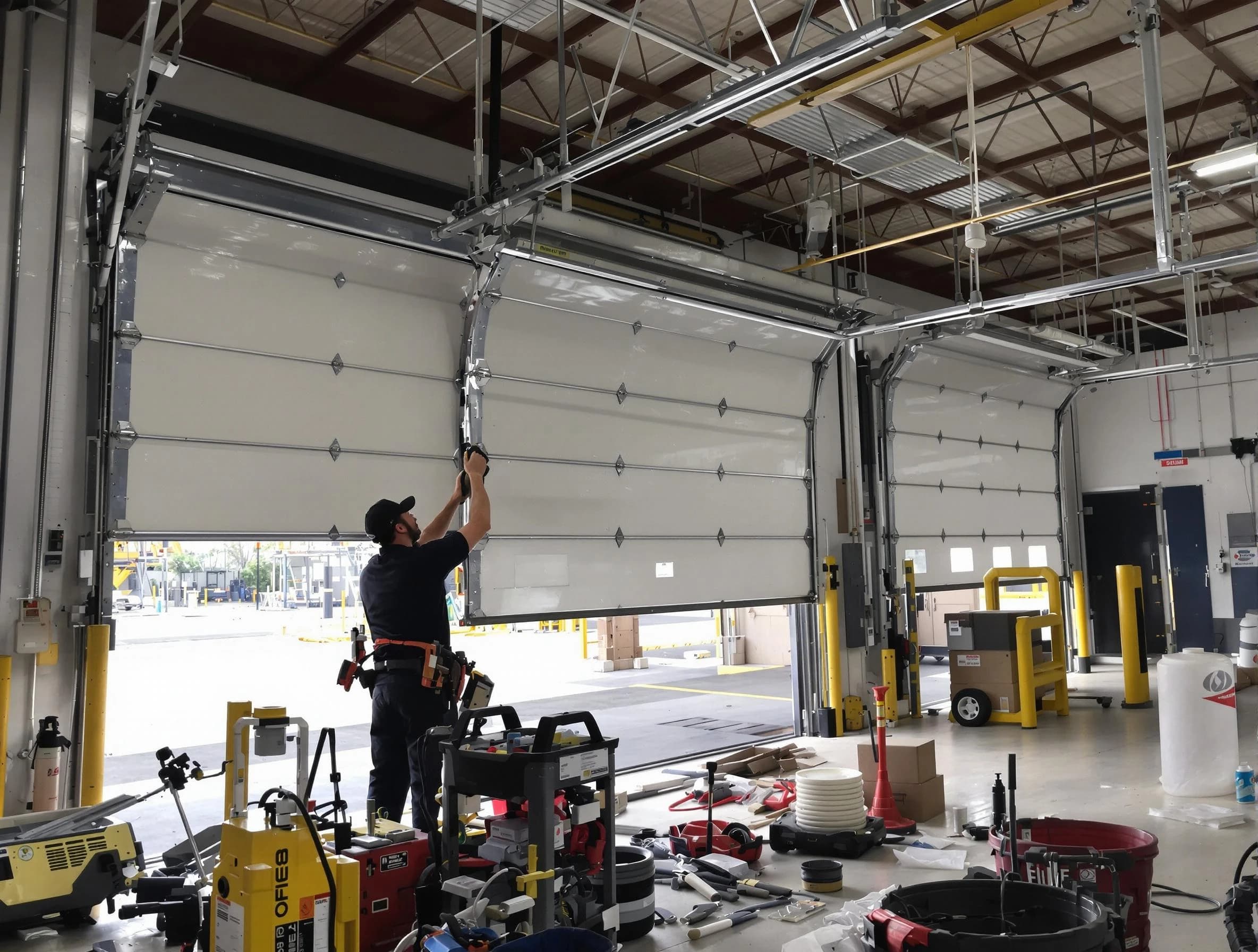 Talladega Garage Door Repair technician performing commercial garage door repair in Talladega