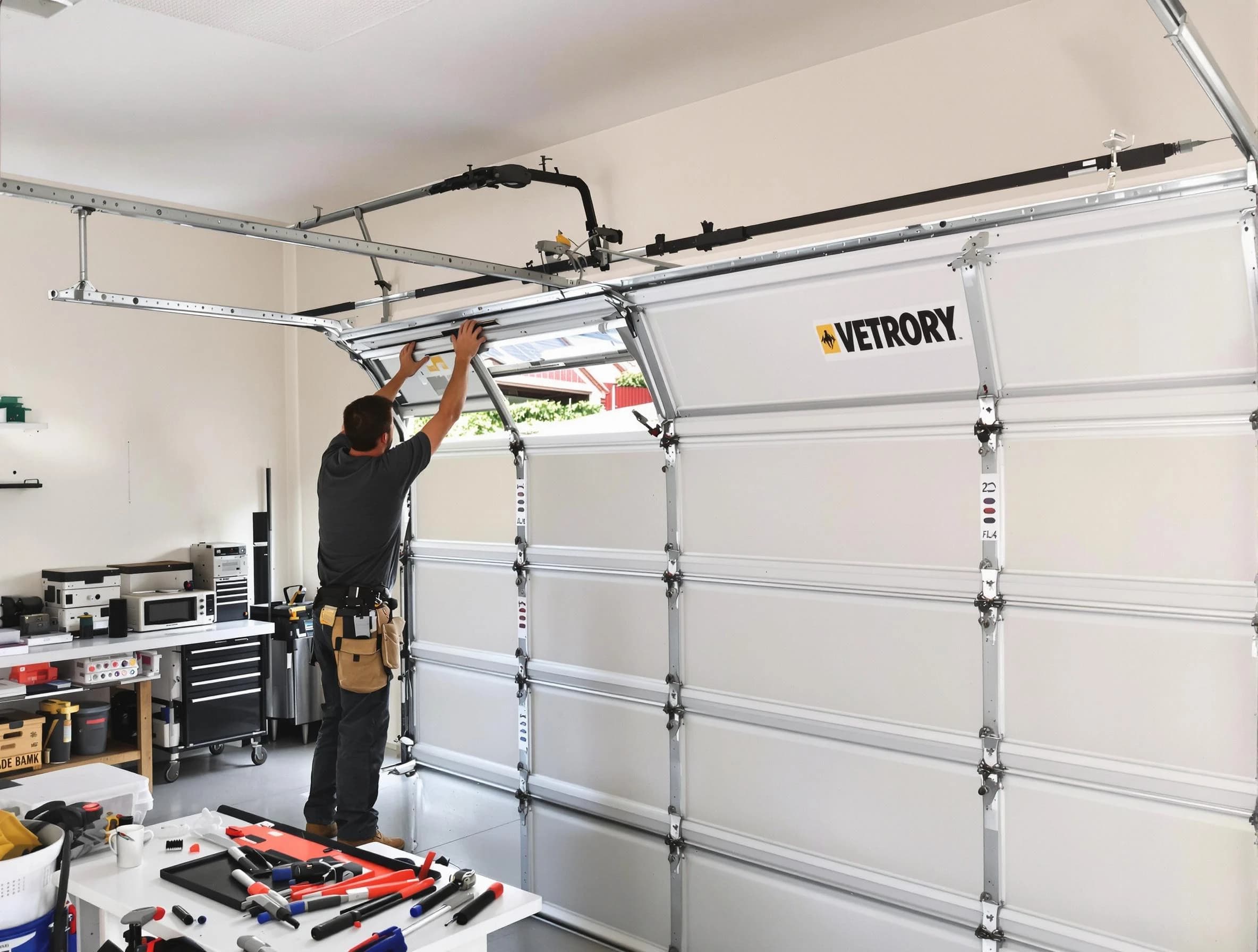 Talladega Garage Door Repair technician performing section replacement in Talladega