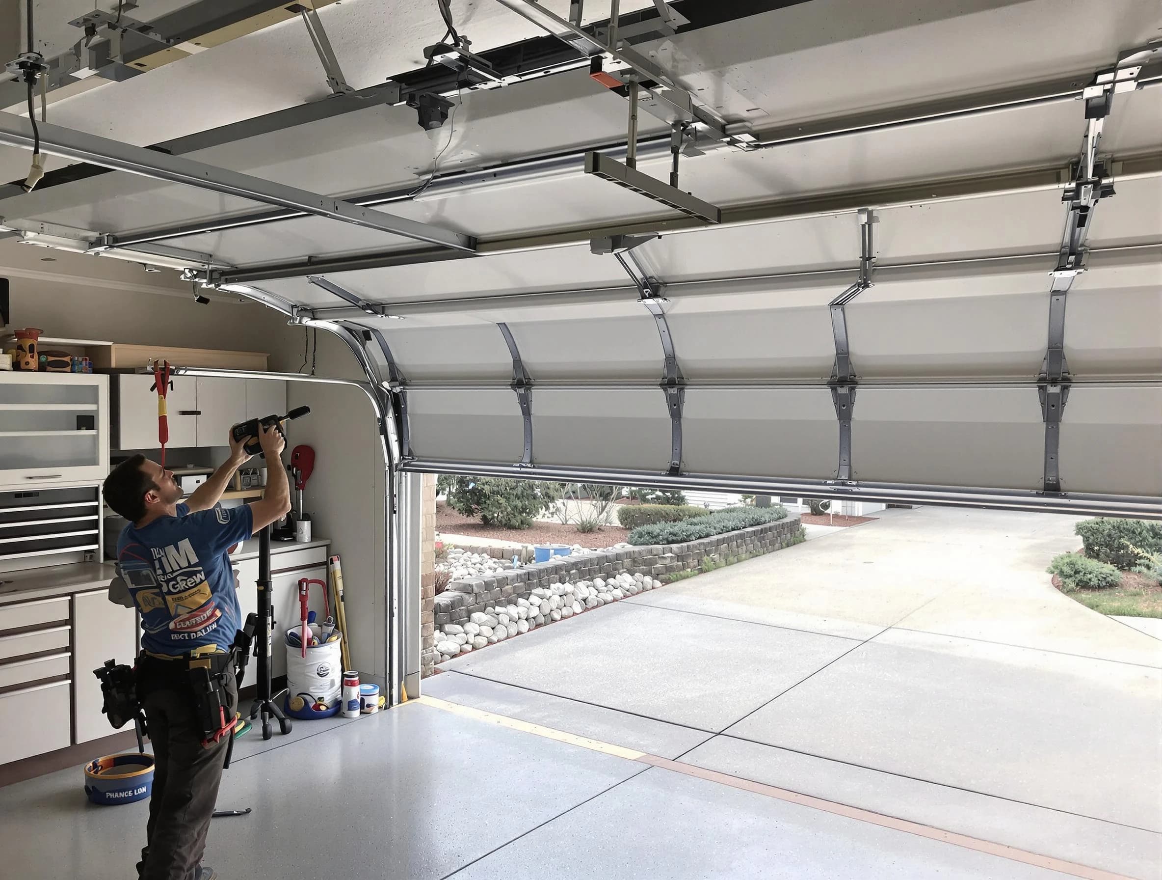 Garage door track repair service by Talladega Garage Door Repair in Talladega