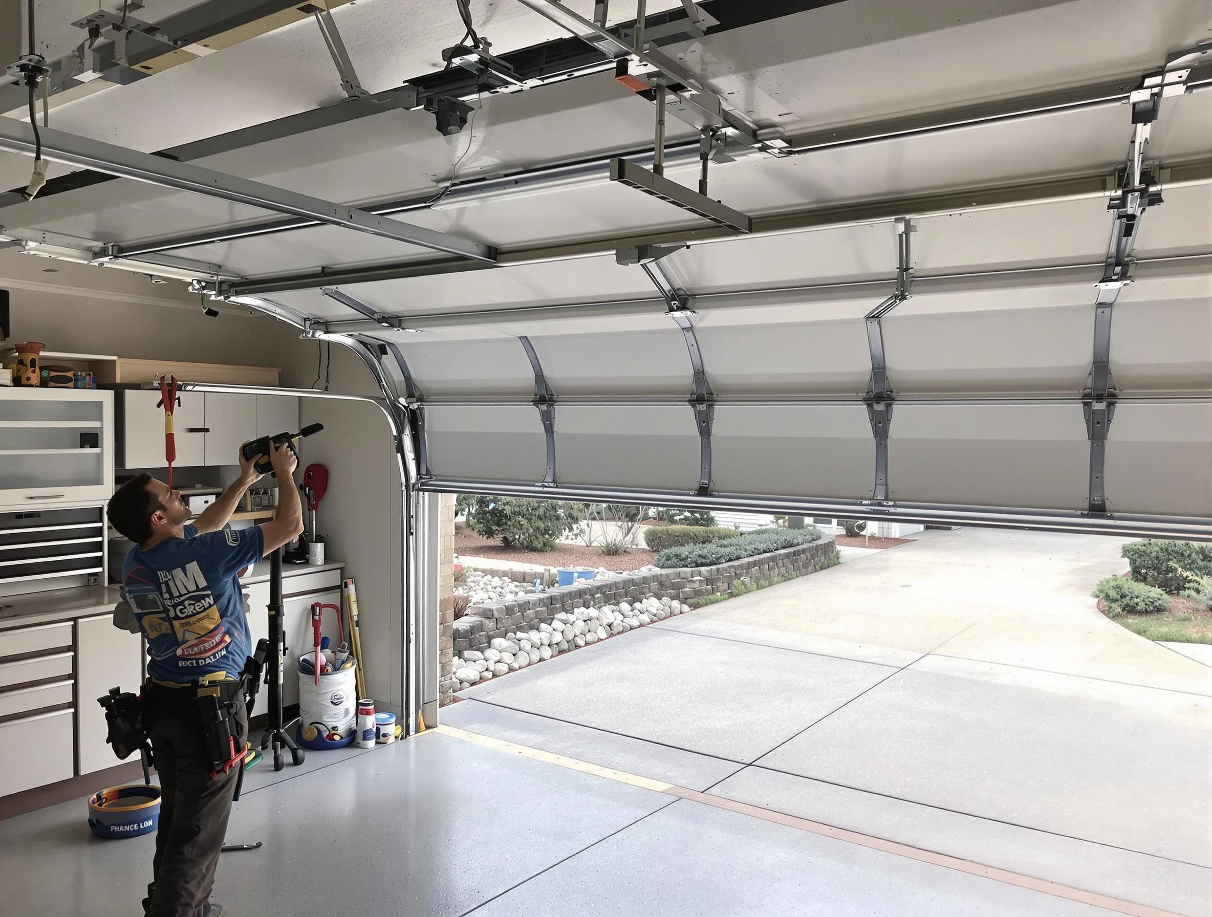 Garage door track repair service by Talladega Garage Door Repair in Talladega